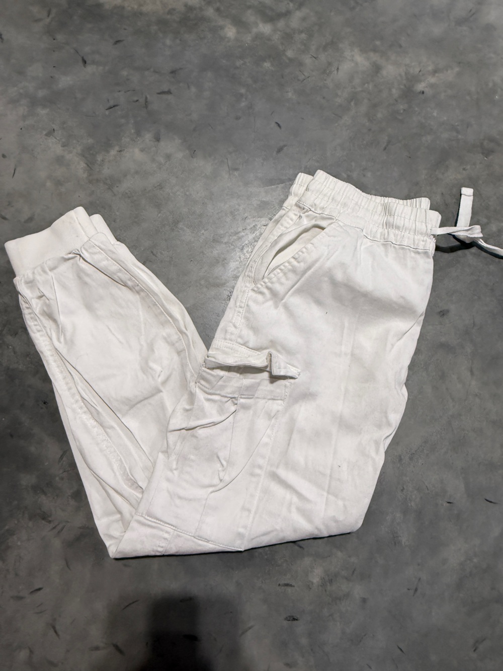 White Drawstring Jogger Pants